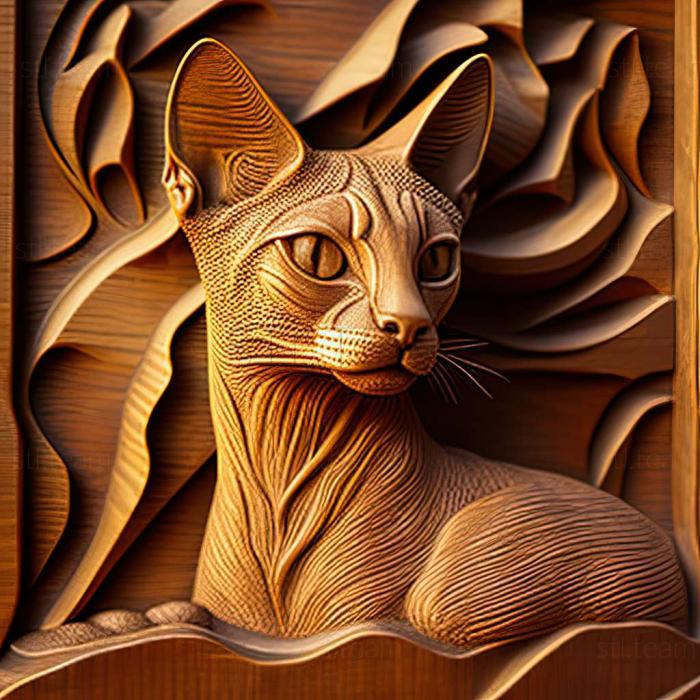 3D model Abyssinian cat (STL)